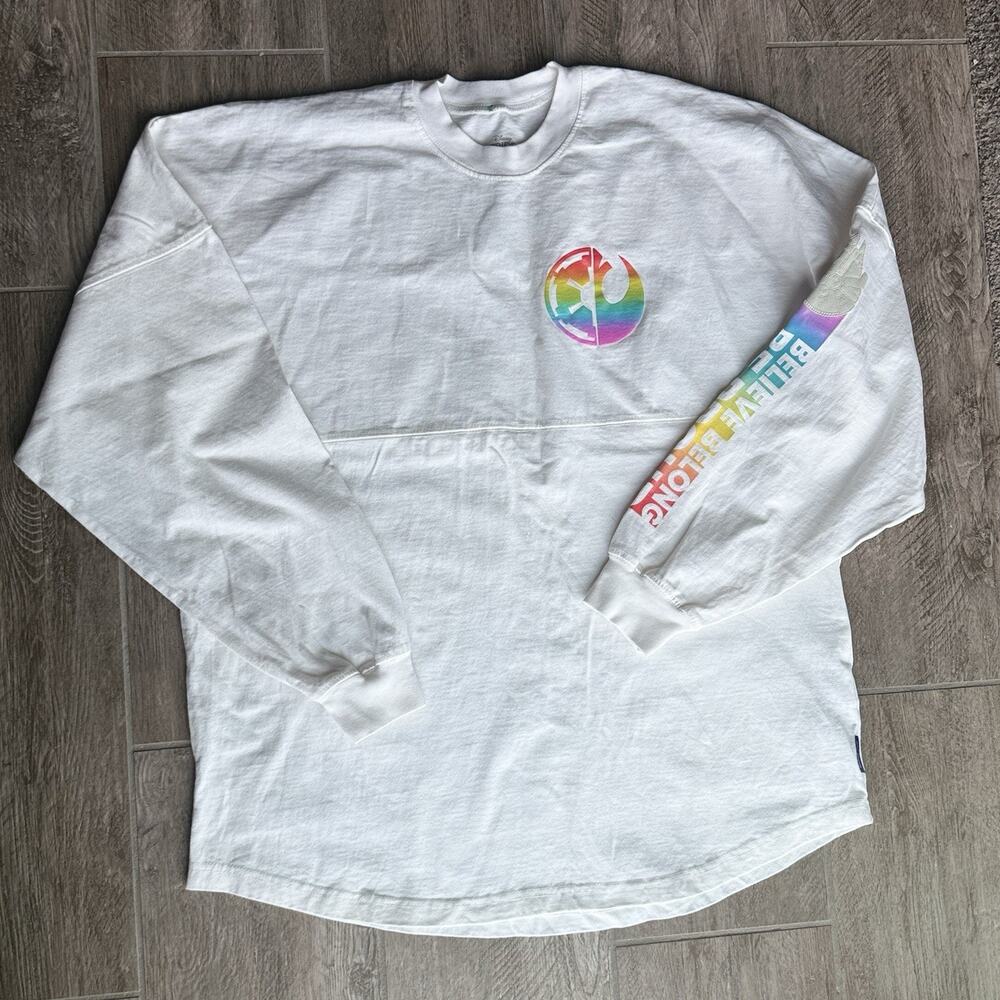 Disney Star Wars Rainbow Pride Spirit Jersey Long Sleeve Shirt Size L